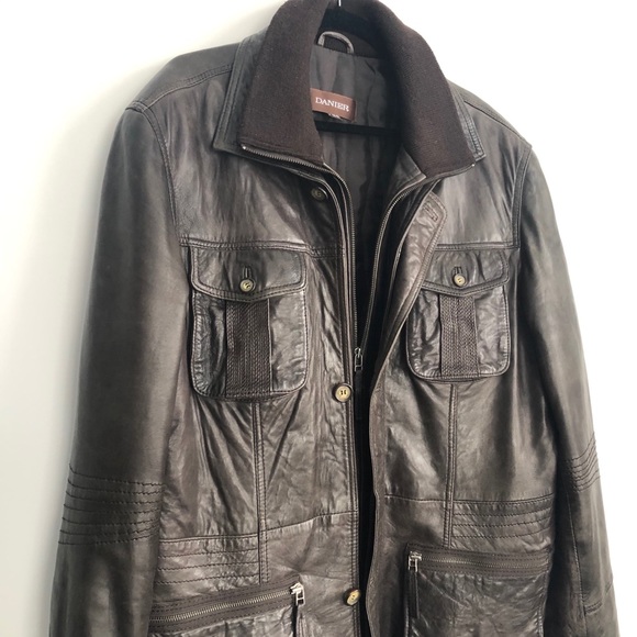 DANIER LEATHER MEN’S BROWN LEATHER JACKET - Picture 2 of 7